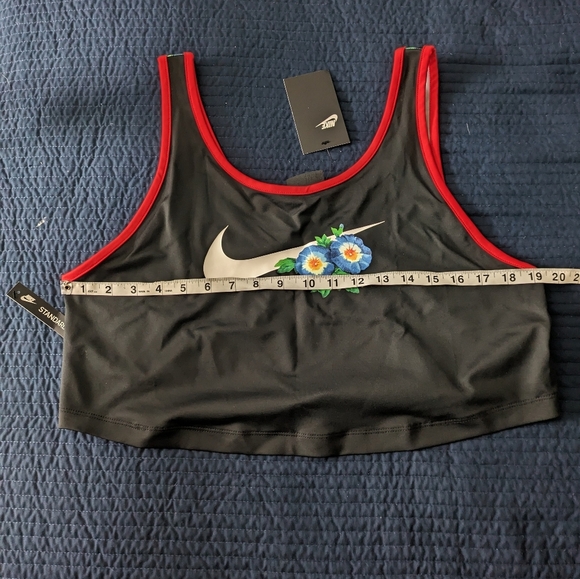 Nike Women Tropical Parrot Hyper Femme Cropped Tank Top Black Red 0224 - Picture 3 of 16